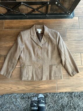 Covington vintage Women's Light Brown Button Down Jacket Size Medium W/Pockets